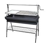 Imex El Zorro 71764 - Barbacoa con Parrilla-Plancha y Elevador, Negro, 80x50x115 cm